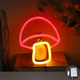 Maxbell Mushroom LED Neon Sign Decorative Neon Light for Party Photo Props Kids Room red yellow light