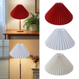 Maxbell Pleated Lampshade Simple Cloth Floor Lamp Shade for Home Dining Room Bedroom Red