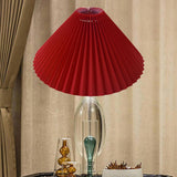 Maxbell Pleated Lampshade Simple Cloth Floor Lamp Shade for Home Dining Room Bedroom Red