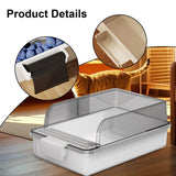 Maxbell Cat Litter Box Portable Cat Litter Container High Side High Sided Litter Pan White