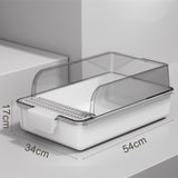Maxbell Cat Litter Box Portable Cat Litter Container High Side High Sided Litter Pan White