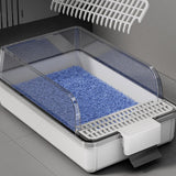 Maxbell Cat Litter Box Portable Cat Litter Container High Side High Sided Litter Pan White
