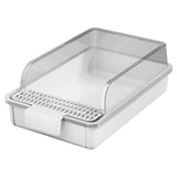 Maxbell Cat Litter Box Portable Cat Litter Container High Side High Sided Litter Pan White
