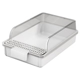 Maxbell Cat Litter Box Portable Cat Litter Container High Side High Sided Litter Pan White