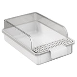 Maxbell Cat Litter Box Portable Cat Litter Container High Side High Sided Litter Pan White