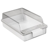 Maxbell Cat Litter Box Portable Cat Litter Container High Side High Sided Litter Pan White