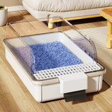 Maxbell Cat Litter Box Portable Cat Litter Container High Side High Sided Litter Pan White