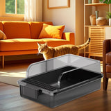 Maxbell Cat Litter Box Portable Cat Litter Container High Side High Sided Litter Pan black