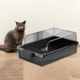 Maxbell Cat Litter Box Portable Cat Litter Container High Side High Sided Litter Pan black