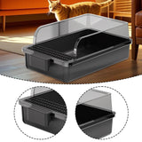 Maxbell Cat Litter Box Portable Cat Litter Container High Side High Sided Litter Pan black