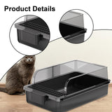 Maxbell Cat Litter Box Portable Cat Litter Container High Side High Sided Litter Pan black