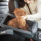 Maxbell Portable Car Console Dog Seat with Adjustable Straps for Small Dogs and Cats Regular with Mat