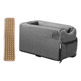 Maxbell Portable Car Console Dog Seat with Adjustable Straps for Small Dogs and Cats Regular with Mat