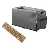 Maxbell Portable Car Console Dog Seat with Adjustable Straps for Small Dogs and Cats Regular with Mat