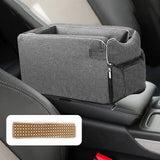 Maxbell Portable Car Console Dog Seat with Adjustable Straps for Small Dogs and Cats Regular with Mat
