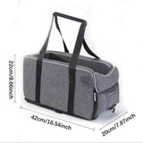 Maxbell Portable Car Console Dog Seat with Adjustable Straps for Small Dogs and Cats with Handle