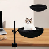 Maxbell Cat Bed for Desk Modern with 2 Washable Mat for Furniture Living Room Indoor black
