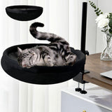 Maxbell Cat Bed for Desk Modern with 2 Washable Mat for Furniture Living Room Indoor black