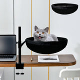 Maxbell Cat Bed for Desk Modern with 2 Washable Mat for Furniture Living Room Indoor black