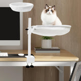 Maxbell Cat Bed for Desk Modern with 2 Washable Mat for Furniture Living Room Indoor white