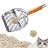 Maxbell Stainless Steel Cats Litter Scoop Compact Mesh Shovel for Cat Box Bunny Pets Strip Type