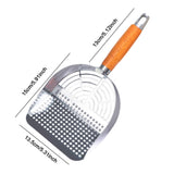 Maxbell Stainless Steel Cats Litter Scoop Compact Mesh Shovel for Cat Box Bunny Pets Hole Type