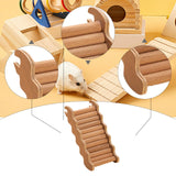 Maxbell Hamster Climbing Ladder Smooth Solid Wood for Small Animals Small Pets Mouse 16.5cmx7.5cm