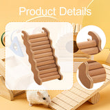 Maxbell Hamster Climbing Ladder Smooth Solid Wood for Small Animals Small Pets Mouse 16.5cmx7.5cm