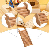 Maxbell Hamster Climbing Ladder Smooth Solid Wood for Small Animals Small Pets Mouse 19.5cmx7.5cm