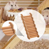 Maxbell Hamster Climbing Ladder Smooth Solid Wood for Small Animals Small Pets Mouse 19.5cmx7.5cm