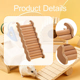 Maxbell Hamster Climbing Ladder Smooth Solid Wood for Small Animals Small Pets Mouse 19.5cmx7.5cm