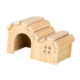 Maxbell Hamster Wood House Toy Hamster Hideout Hut for Chinchilla Mice Small Rodents