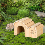 Maxbell Hamster Wood House Toy Hamster Hideout Hut for Chinchilla Mice Small Rodents