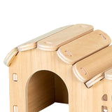 Maxbell Hamster Wood House Toy Hamster Hideout Hut for Chinchilla Mice Small Rodents