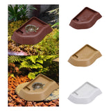 Maxbell Reptile Bathing Pool Aquarium Habitat Accessories Tortoise Feeder for Turtle Brownish Red