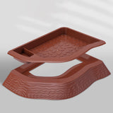 Maxbell Reptile Bathing Pool Aquarium Habitat Accessories Tortoise Feeder for Turtle Brownish Red