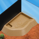 Maxbell Reptile Bathing Pool Aquarium Habitat Accessories Tortoise Feeder for Turtle Brownish Yellow