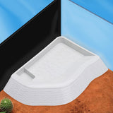 Maxbell Reptile Bathing Pool Aquarium Habitat Accessories Tortoise Feeder for Turtle White