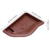 Maxbell Reptile Water Dish with Ramp Landscape Reptile Bathing Pool for Lizard Snake Brownish Red