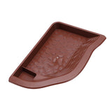 Maxbell Reptile Water Dish with Ramp Landscape Reptile Bathing Pool for Lizard Snake Brownish Red