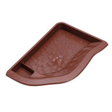 Maxbell Reptile Water Dish with Ramp Landscape Reptile Bathing Pool for Lizard Snake Brownish Red