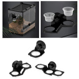 Maxbell Reptile Feeder with Suction Cup Convenient Feeding Cup for Frog Gecko 6.3x8x8cm
