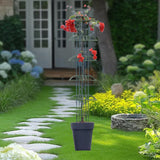 Maxbell Garden Obelisk Trellis Rust Resistant Potted Plant Support for Flowers Vines 130cm multi umbrella