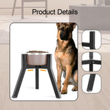 Maxbell Dog Bowl Stand Only Iron Adjustable Width 7"-10.6'' for Pet Dish Slow Feeder Fixed Height