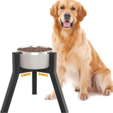 Maxbell Dog Bowl Stand Only Iron Adjustable Width 7"-10.6'' for Pet Dish Slow Feeder Fixed Height