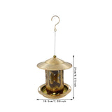 Maxbell Hanging Bird Feeder Iron Creative Bird Food Container for Porch Yard Outside Bird Pattern