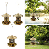 Maxbell Hanging Bird Feeder Iron Creative Bird Food Container for Porch Yard Outside Bird Pattern