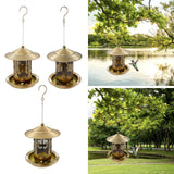 Maxbell Hanging Bird Feeder Iron Creative Bird Food Container for Porch Yard Outside Bird Pattern