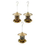 Maxbell Hanging Bird Feeder Iron Creative Bird Food Container for Porch Yard Outside Bird Pattern