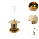 Maxbell Hanging Bird Feeder Iron Creative Bird Food Container for Porch Yard Outside Bird Pattern